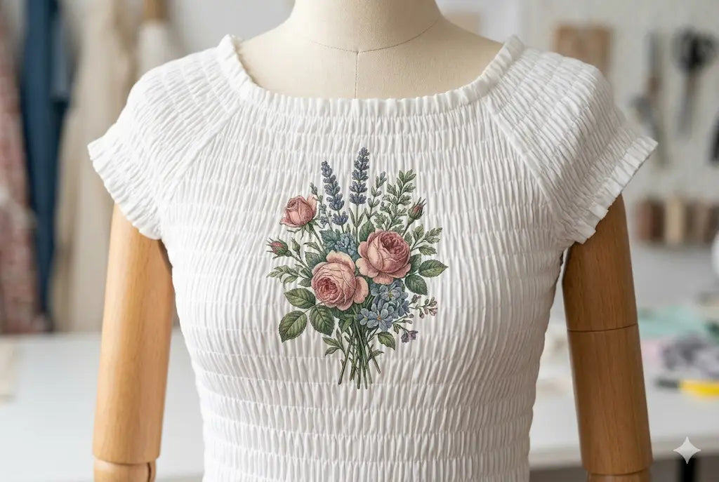 Smooth Smocked Details on Tops with DTF Transfers