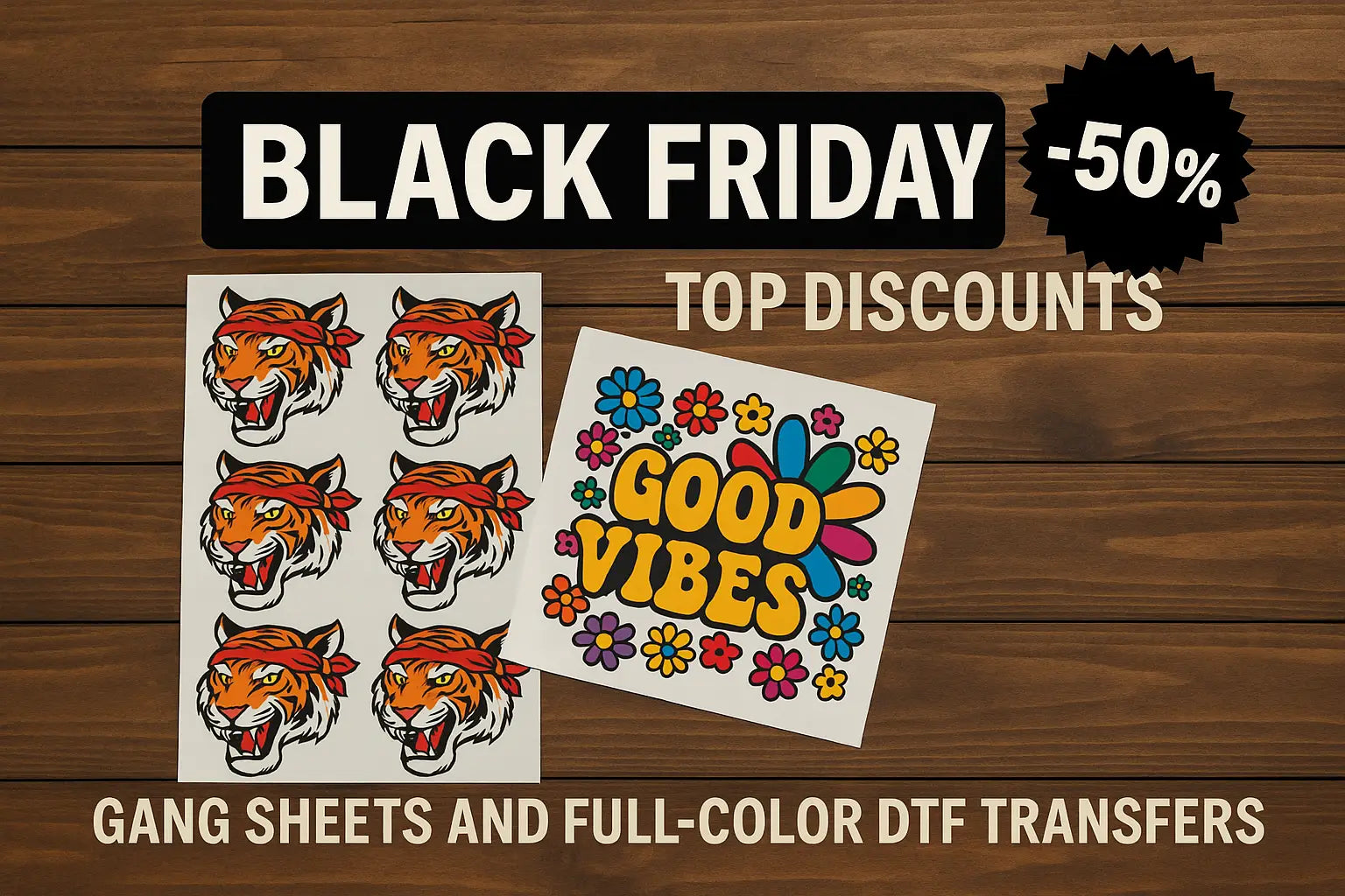 Top Black Friday Discounts on Gang Sheets and Full-Color DTF Transfers