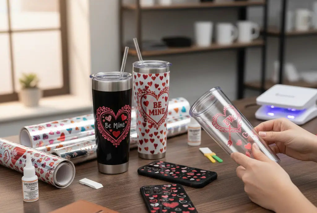 Valentine’s Day UV DTF Transfers for Custom Gifts & Merchandise