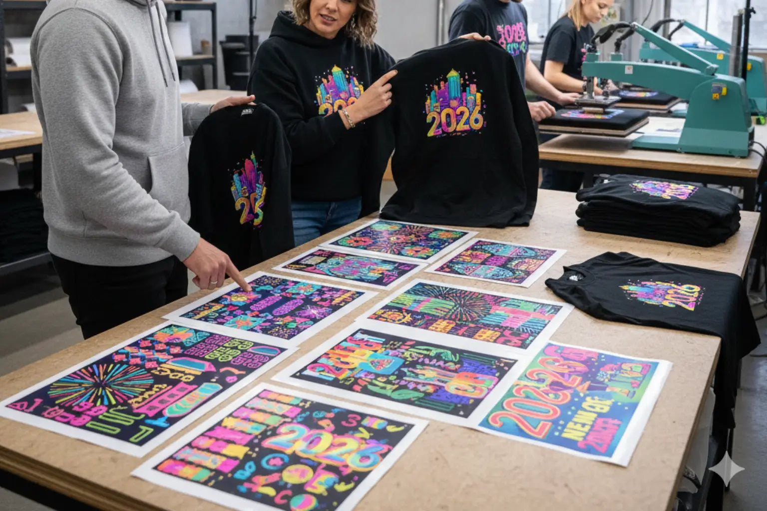 Custom New Year DTF Transfers for Clothing Brands & Print Shops