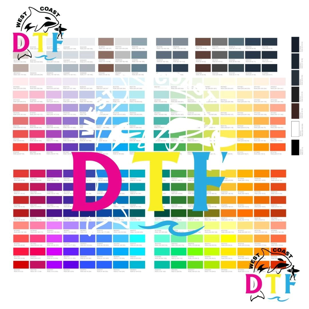 DTF West Coast Color Chart